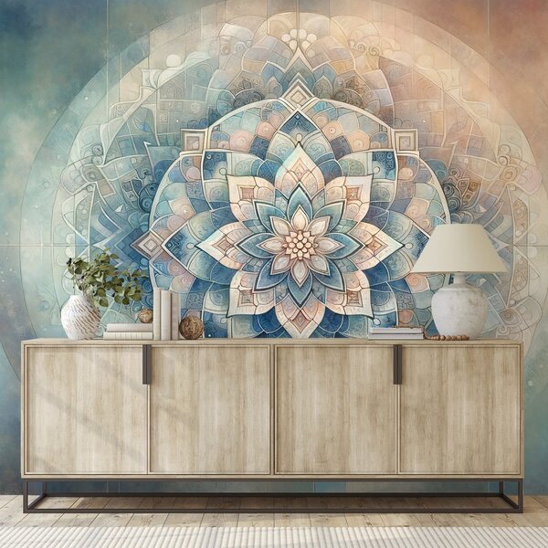 Tapeta mandala v pastelnih tonih