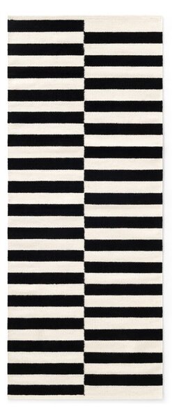 Črn/bel obojestranski ročno tkan volnen tekač 80x200 cm Donna – Hanse Home