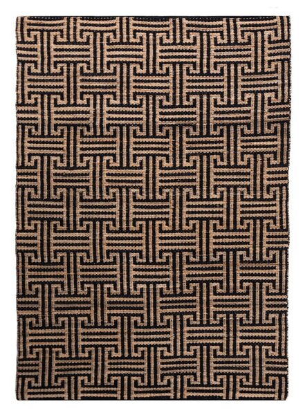 Ročno tkana preproga iz mešanice jute v črni in naravni barvi 160x230 cm Meander Jute – Flair Rugs