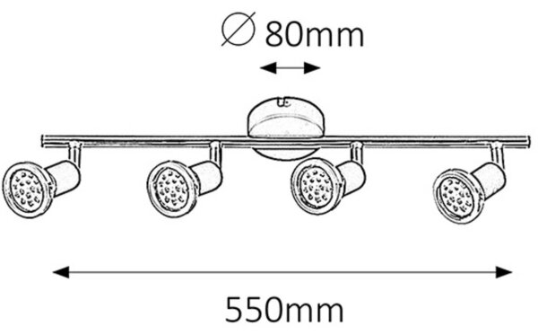 Rabalux 6849 - LED reflektor VALENTINE 4xGU10/3W/230V