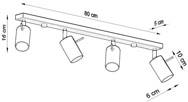 Sollux SL.0331 - Reflektor RING 4L 4xGU10/10W/230V bela