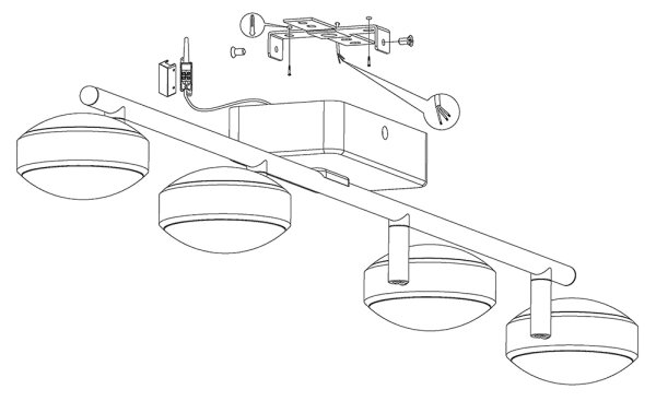 Eglo 97717 - LED RGB Zatemnitveni reflektor CORROPOLI-C 4xLED/5W/230V