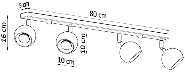 Sollux SL.0447 - Stropni reflektor OCULARE 4xGU10/10W/230V