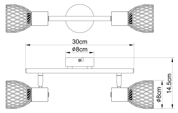 Globo 54817-2 - Reflektor ISABELLE 2xE14/40W/230V