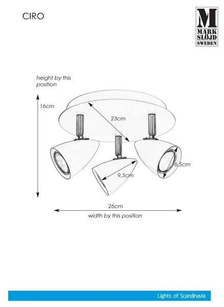Markslöjd 107412 - Reflektor CIRO 3xGU10/35W/230V