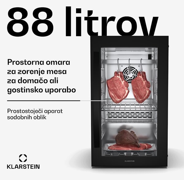 Klarstein Steakhouse zrelostni hladilnik | 88 L | antibakterijski | LED | Touch-Control | nadzor vlage