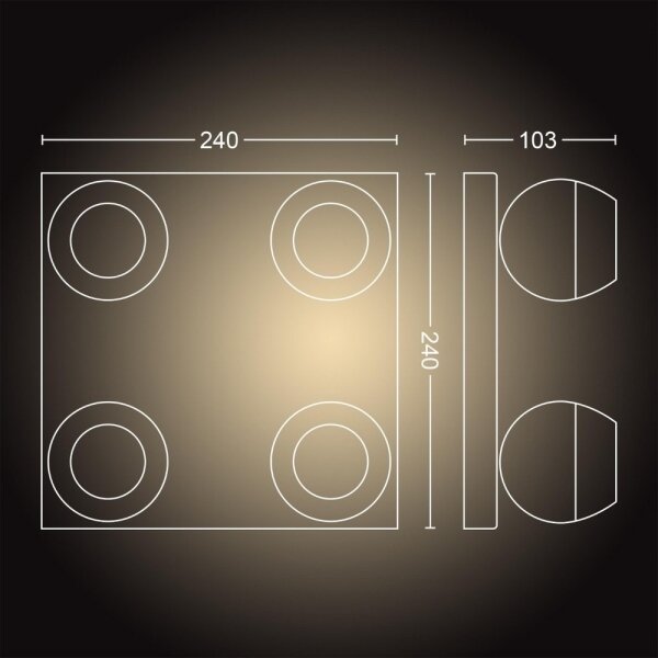 Philips 50474/30/P6 - LED Zatemnitveni reflektor Hue BUCKRAM 4xGU10/5W/230V