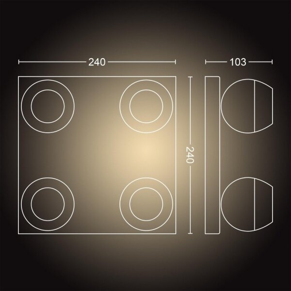 Philips 50474/31/P6 - LED Zatemnitveni reflektor Hue BUCKRAM 4xGU10/5W/230V