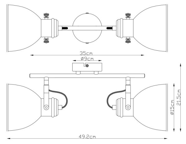 Globo 54018-2 - Reflektor WIHO 2xE27/40W/230V