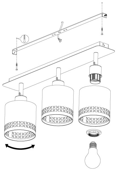 Eglo 99278 - Reflektor ESTEPERRA 3xE27/28W/230V