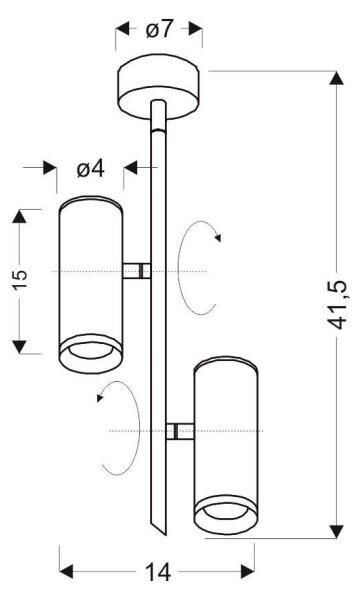 LED Reflektor TUBA 2xLED/10W/230V bela