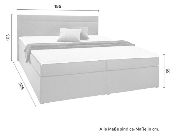 Bessagi Home Postelja Boxspring Rosa, Temno Siva, 180x200