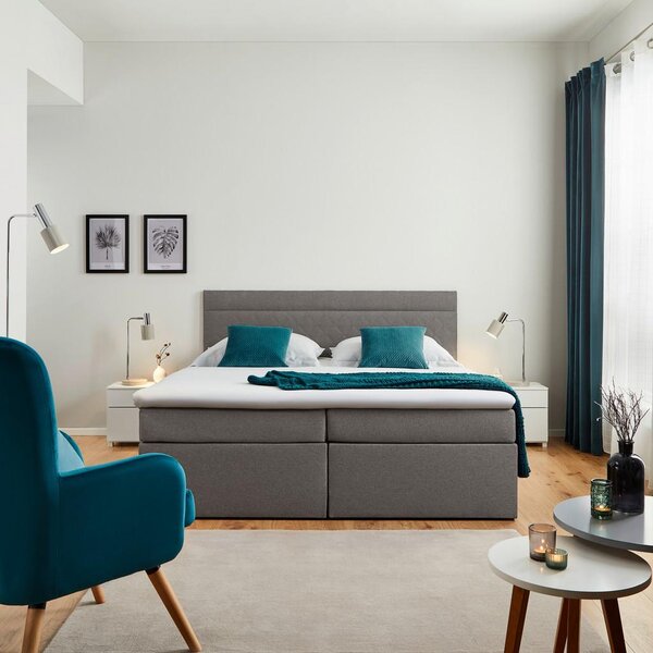 Bessagi Home Postelja Boxspring Rosa, Temno Siva, 180x200