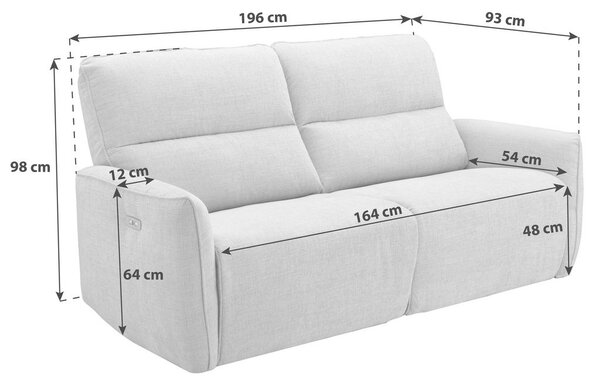 Modern Living Dvosed Steffi, Bež, Električno Nastavljiv