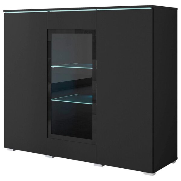 P & B Visoka Komoda Vera 120, Črna, Led