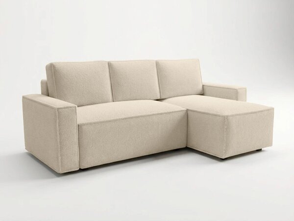 Kremna raztegljiva kotna sedežna garnitura SMART BOUCLE, 232x143 cm, obojestranska