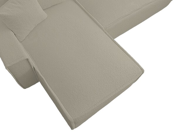 Sivo bež raztegljiva kotna sedežna garnitura SMART BOUCLE, 232x143 cm, obojestranska