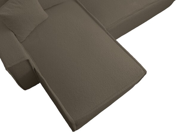 Sivo rjava raztegljiva kotna sedežna garnitura SMART BOUCLE, 232x143 cm, obojestranska