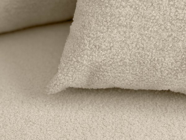 Kremna raztegljiva kotna sedežna garnitura SMART BOUCLE, 232x143 cm, obojestranska