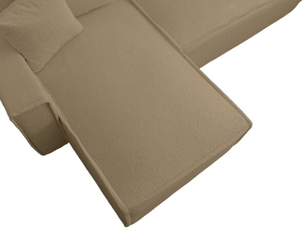 Temno bež raztegljiva kotna sedežna garnitura SMART BOUCLE, 232x143 cm, obojestranska