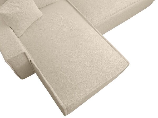Kremna raztegljiva kotna sedežna garnitura SMART BOUCLE, 232x143 cm, obojestranska