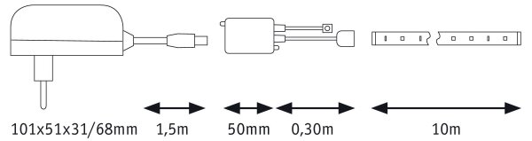 Paulmann 78980 - LED RGB/28W Zatemnitveni trak SIMPLED 10m 230V + Daljinski upravljalnik