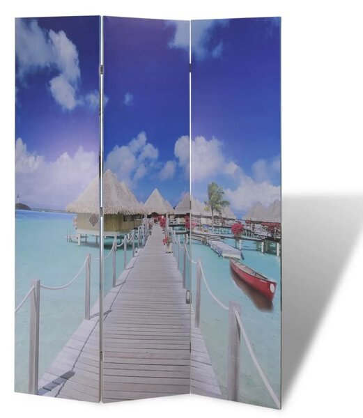 VidaXL Zložljiv paravan 120x170 cm plaža