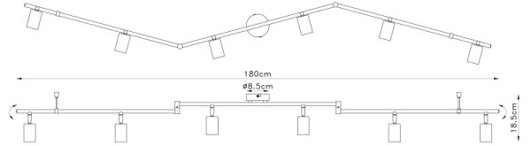 Globo 54008-6 - Reflektor MARTHA 6xE27/60W/230V