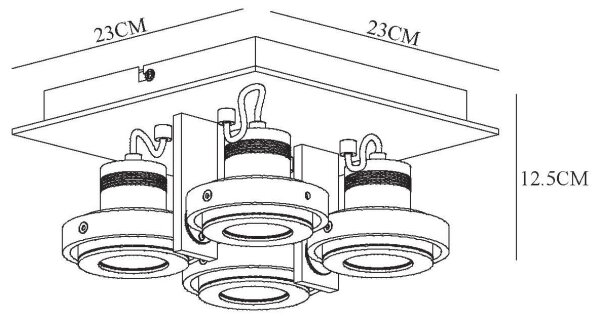 Lucide 17906/21/12 - LED Zatemnitveni žaromet LANDA 4xGU10/5W/230V krom