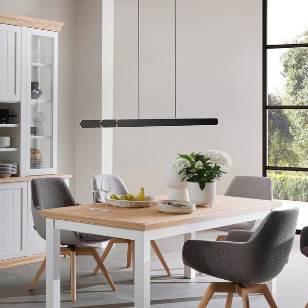Schöner Wohnen LED-visoka svetilka ADRIANA ROUND, črna, dolžina 160 cm, kovinska, CCT, zatemnjen, Črna, Dnevna soba / jedilnica, Aluminij, Sodobni