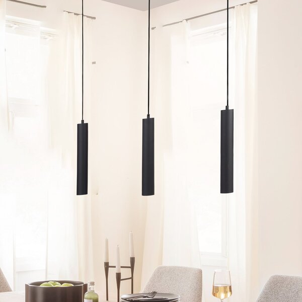 Schöner Wohnen LED-visoka svetilka DANTE, črna, 3 x GU10, dolžina 90 cm, kovinska, Črna, Dnevna soba / jedilnica, Kovina, Sodobni