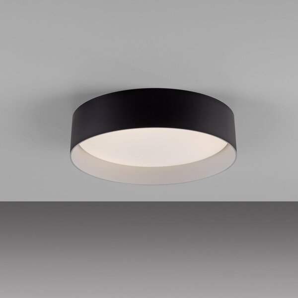 Schöner Wohnen LED-stropna svetilka TAVOLI, črna, Ø 29 cm, kovina, CCT, z možnostjo zatemnitve, zatemnjen, Črna, Dnevna soba / jedilnica, Kovina