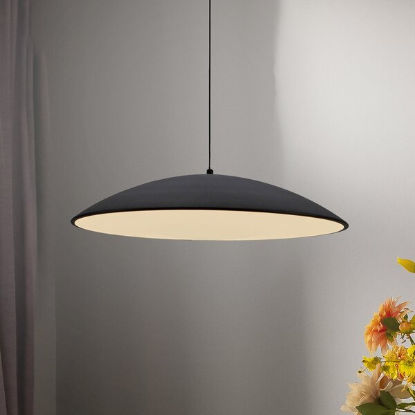 Schöner Wohnen LED-visoka svetilka LENTE, črna, Ø 50 cm, kovina, Switchdim, zatemnjen, Črna, Dnevna soba / jedilnica, Kovina, Sodobni