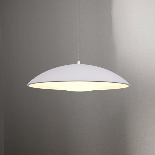 Schöner Wohnen LED-visoka svetilka LENTE, bela, Ø 40 cm, kovina, Switchdim, zatemnjen, Bela, Dnevna soba / jedilnica, Kovina, Sodobni