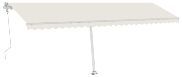 VidaXL Avtomatsko zložljiva tenda LED + senzor 600x350 cm krem