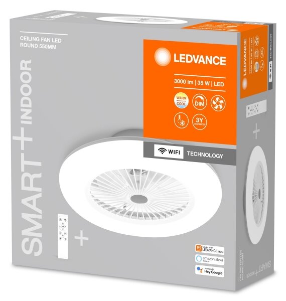 Ledvance - LED Zatemnitvena svetilka z ventilatorjem SMART+ LED/35W/230V Wi-Fi + Daljinski upravljalnik