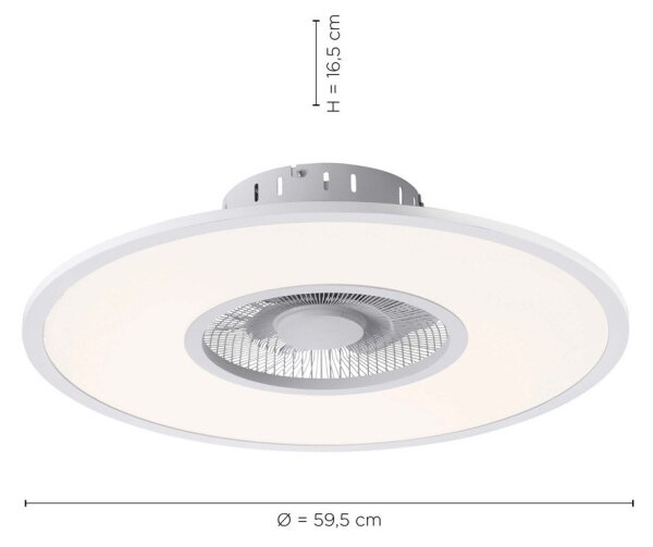 Leuchten Direkt 14642-16-LED Zatemnitvena svetilka z ventilatorjem LED/32W/230V + Daljinski upravljalnik