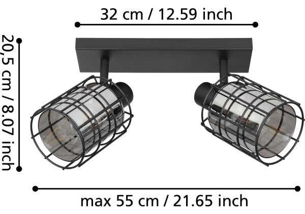 Eglo 99712 - Reflektor CONSACA 2xE27/40W/230V