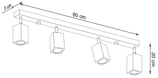 Sollux SL.1038 - Reflektor KEKE 4xGU10/40W/230V hrast