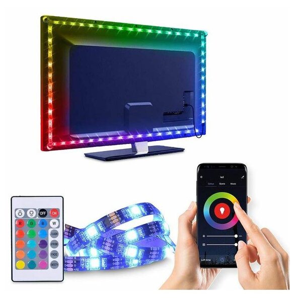 Solight WM58 - LED RGB Trak za TV LED/6W/5V Wi-Fi Tuya + Daljinski upravljalnik 0,5m