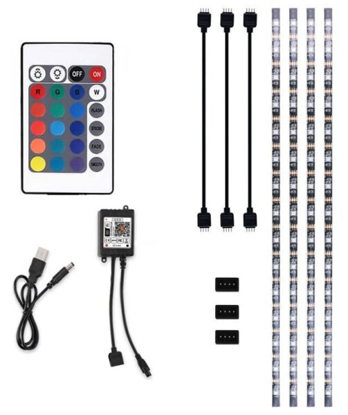 Solight WM58 - LED RGB Trak za TV LED/6W/5V Wi-Fi Tuya + Daljinski upravljalnik 0,5m