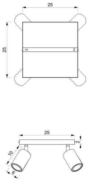 Reflektor BELLO 4xGU10/8W/230V črna