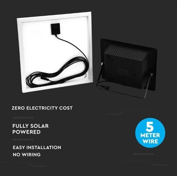 LED Zatemnitveni solarni reflektor LED/20W/6,4V 4000K IP65 + Daljinski upravljalnik