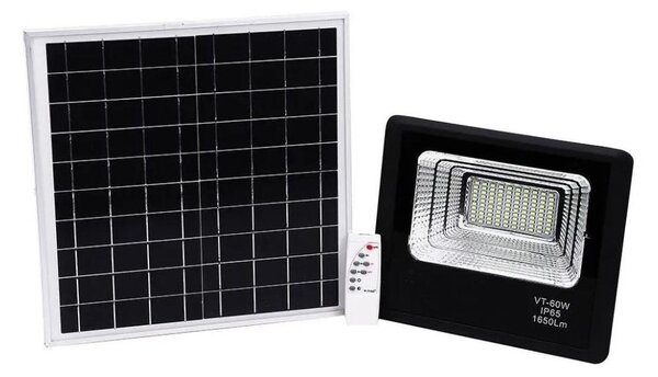 LED Zatemnitveni solarni reflektor LED/20W/6,4V 4000K IP65 + Daljinski upravljalnik