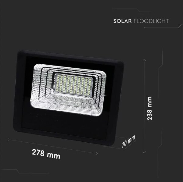 LED Zatemnitveni solarni reflektor LED/20W/6,4V 4000K IP65 + Daljinski upravljalnik