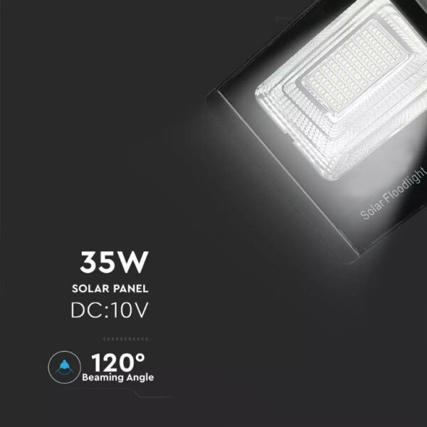 LED Zatemnitveni solarni reflektor LED/35W/10V 4000K IP65 + Daljinski upravljalnik