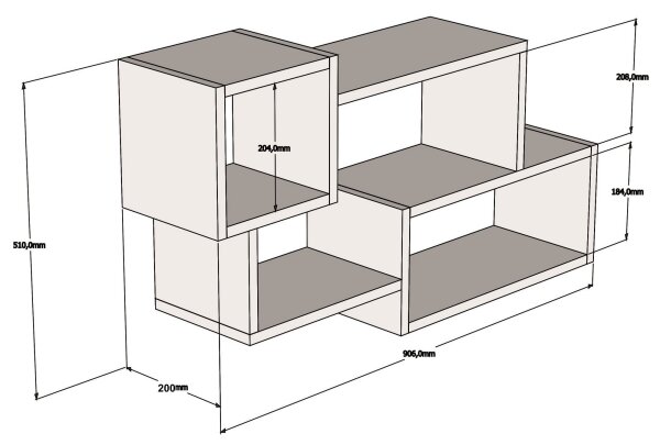 Stenska polica AFRO 51x90,6 cm bela/rjava