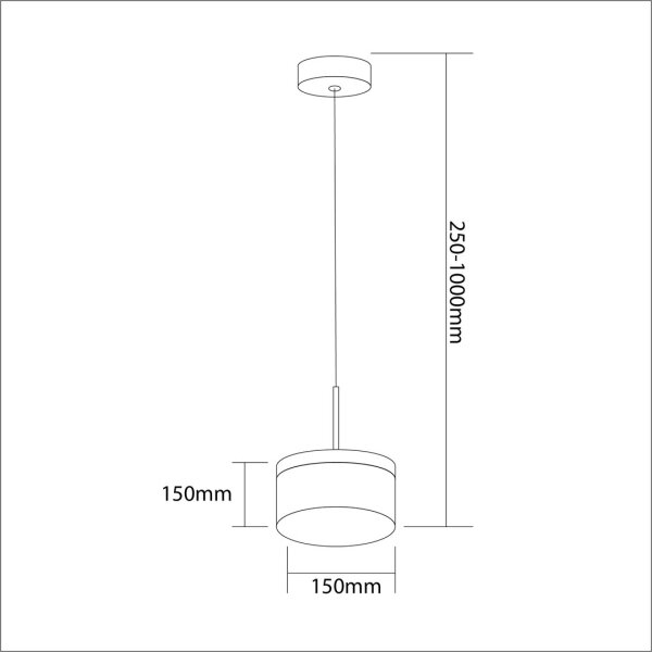 LED Lestenec na vrvici ELEGANCE LED/9W/230V pr. 15 cm zlata