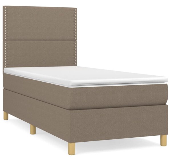 VidaXL Box spring postelja z vzmetnico taupe 80x200 cm blago