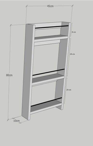 Stenska polica NOVE 80x45 cm bež